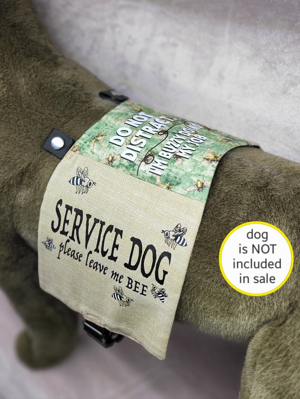 Service Dog Cape. Bee Themed 'Please Leave Me Bee'